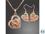 Valentines Gift real heart gold plated heart jewellery set