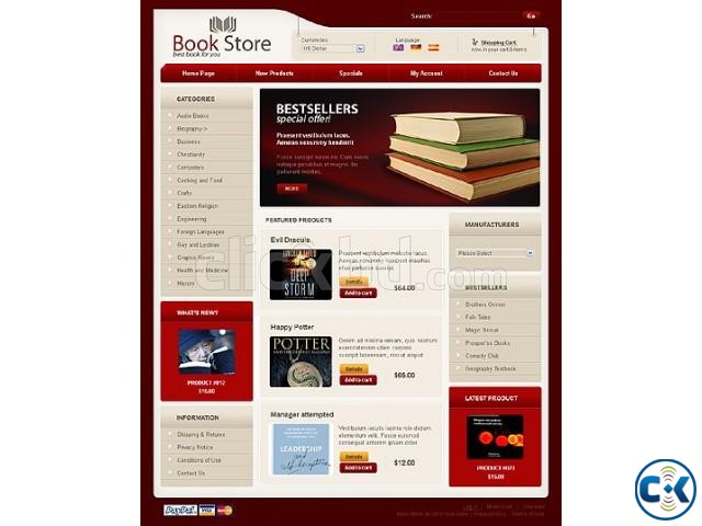 Online Book Store Website Design large image 0