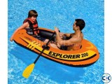 Intex Portable Travel Explorer Rubber Boat with French Oars