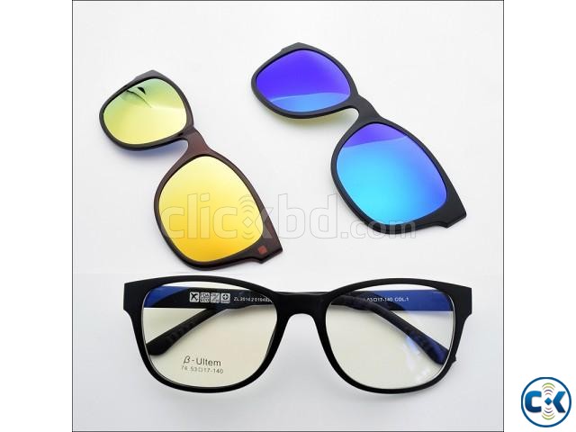 3in1 stylish sunglasses with quick-change magnet lenses large image 0
