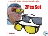 2 in 1 Night Vision Polarized Anti-Glare Glass Code 120