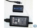 Sony Handycam AC charger and battery for sale.