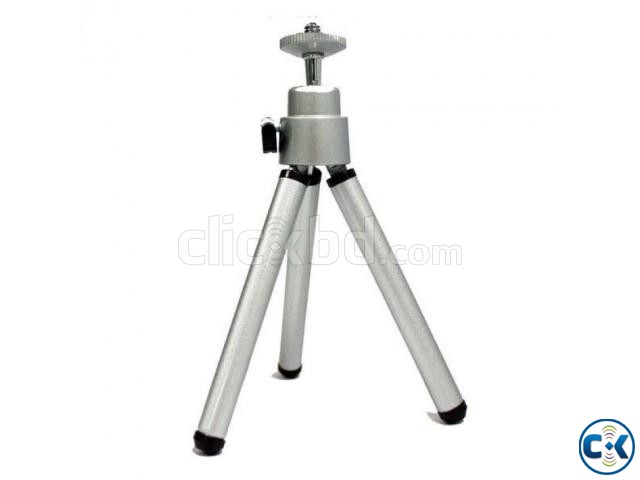 Mini Tripod Stand Silver Adjustable Camera Stand large image 0