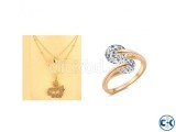 Combo Offer Women s Stone Necklace - Gold Rose Gold Plat Rin