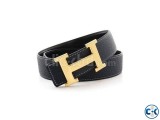 Hermes belt Gold Black Leather Belt for Men copy