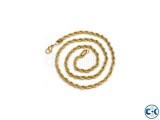 14K Yellow Gold Plated Stainless Steel Rope Chain