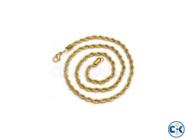 14K Yellow Gold Plated Stainless Steel Rope Chain large image 0