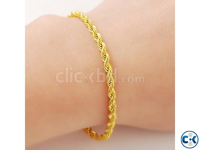 Gold plated chain bracelet men s 8 inch large image 0