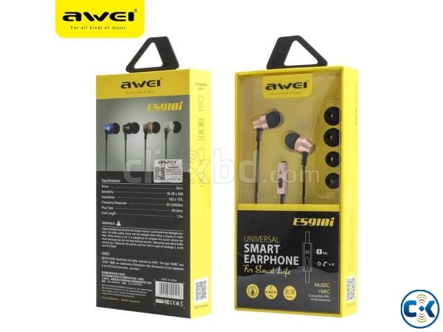 Awei ES910i universal wired smart headphone Color Gold  large image 0