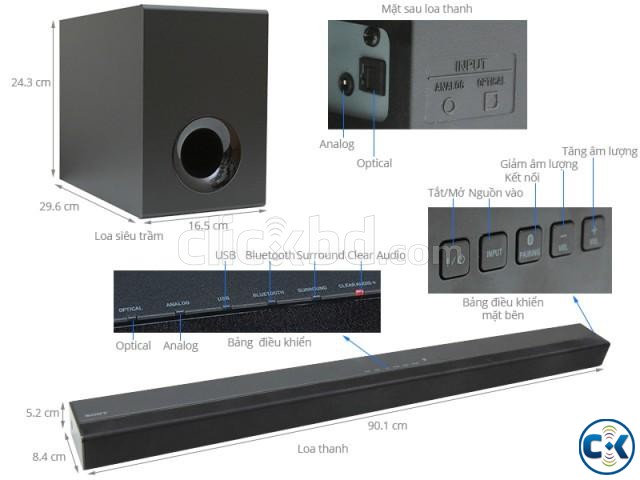 Sony CT380 soundbar speaker has 2.1 channel up to 300W large image 0