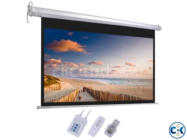 Motorized Electronically Projection Screen 84 x 84  large image 0