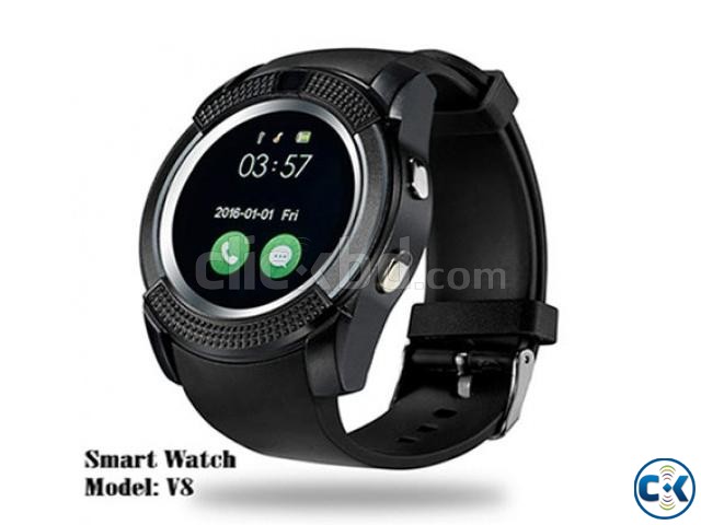 V8 Smart Watch support Sim TF Card Slot Bluetooth Clock with large image 0