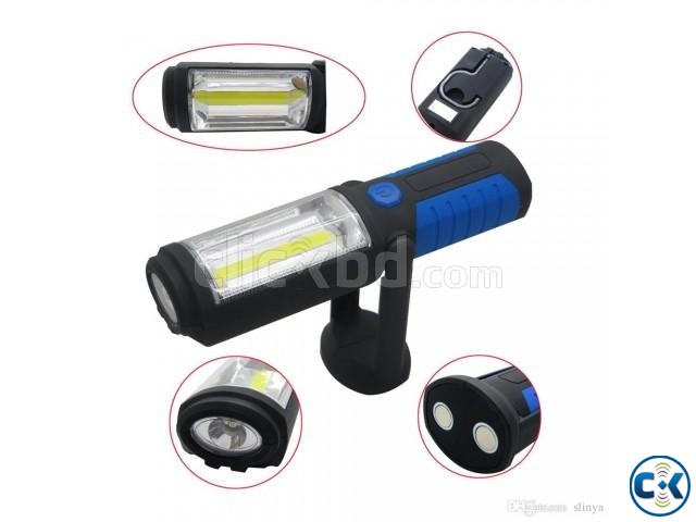 USB Rechargeable LED Flashlight Torch 360 degree large image 0