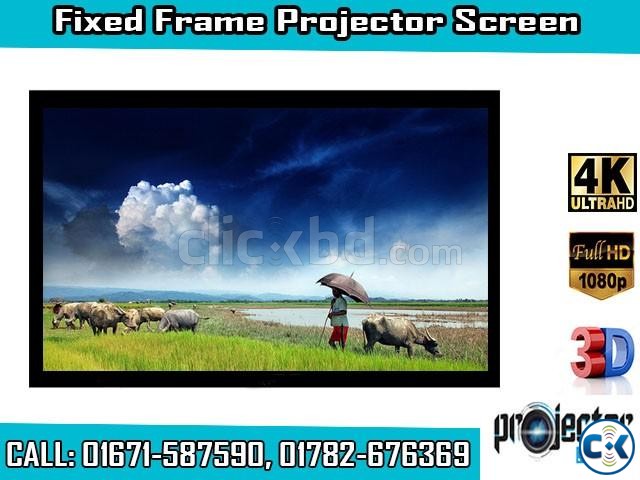 92-inch 16 9 4K Home Theater Fixed Frame Projector Screen large image 0