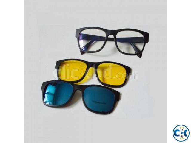 3 in 1 Magic Vision Stylish Sunglass with Night Vision large image 0