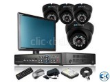 CCTV System 4 Channel Full Package with 17 LED Monitor
