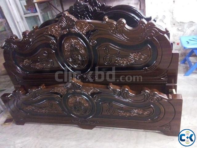 Malayasian Wood Made Bed 6 by 7 feel large image 0