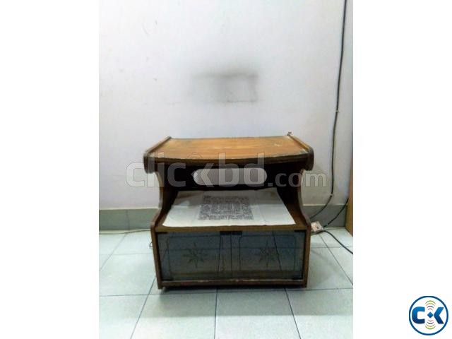 Wooden TV Stand Trolley. Nice looking with glass door cham large image 0