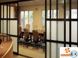 Exterior sound proof tempered glass wood door by COMMITMENT