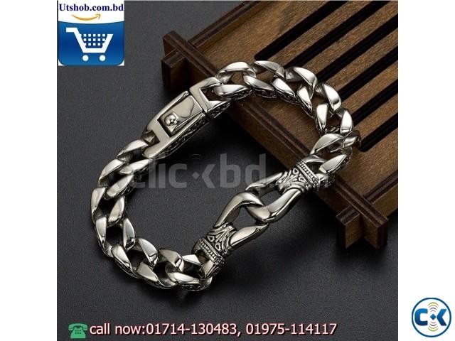 Stainless Steel Silver Color Round Men s Bracelet large image 0