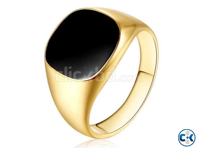 Black Golden Finger Ring for Men large image 0
