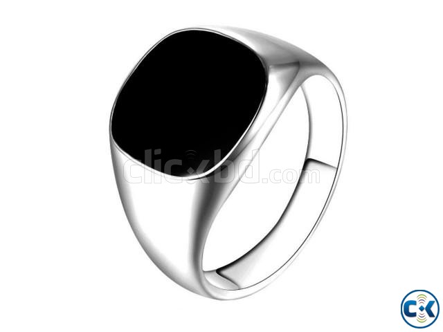 Black Silver Finger Ring for Men large image 0