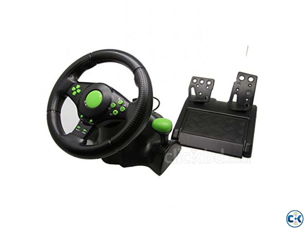 4 In 1 USB Gaming Steering Wheels With Vibration large image 0