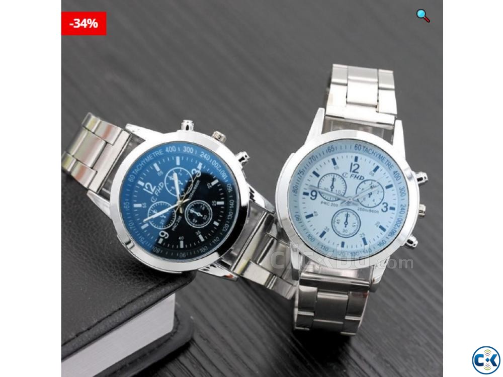 Stainless Steel Sport Quartz Watch for Mens large image 0