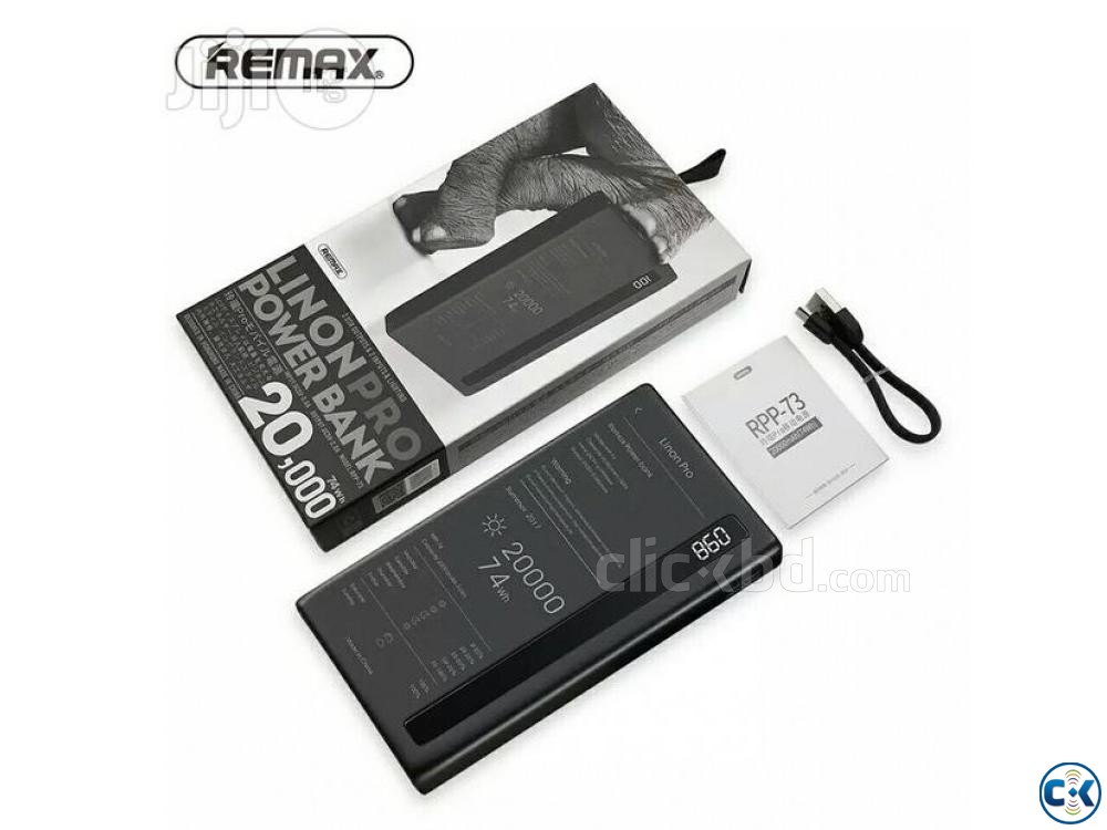 Remax 20000 mAh LINON PRO Power Bank With Dual USB Led Light large image 0