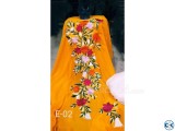 Yellow Embroidery Single Unstiched Kameez for Women 3 piece 