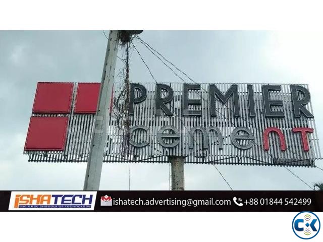 Neon Sign Billboard Premier Cement Structure with Step Board large image 0