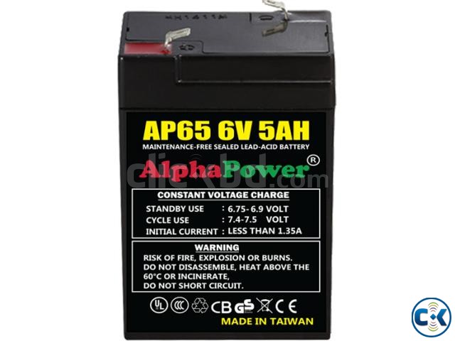 AlphaPower VRLA AGM Battery 6V5Ah-UPS Light Source Taiwan large image 0