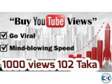 Buy YouTube views Subscribers 1k views 102 taka 