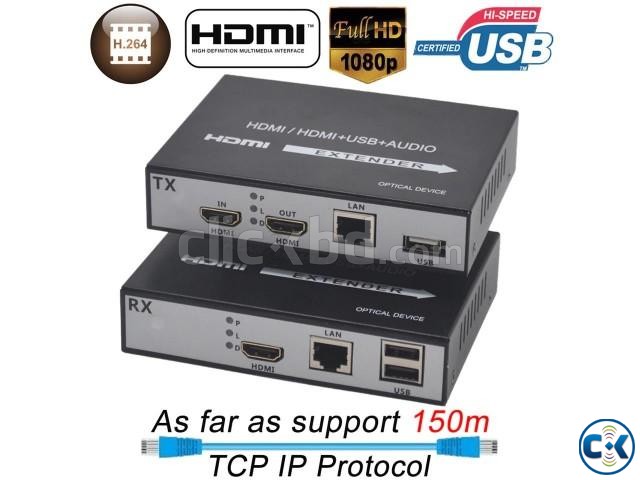 HDMI KVM Extender Over IP Network with mouse large image 0