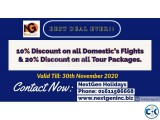 10 Discount on all Domestic Flights