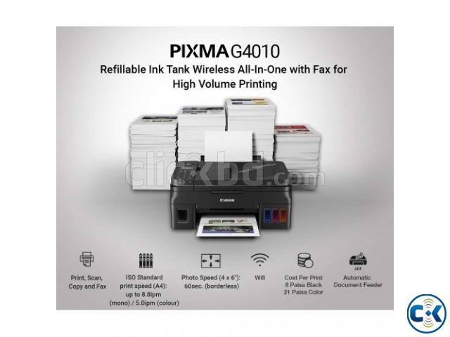 Canon Pixma G4010 All in One Wireless Ink Tank Printer large image 3