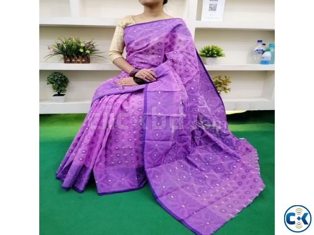 Exclusive Half Silk Jamdani Saree for Woman with Blouse large image 4