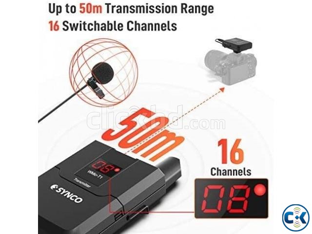 Synco Audio WMic-T1 16-Channel UHF Wireless Lavalier Mic large image 1
