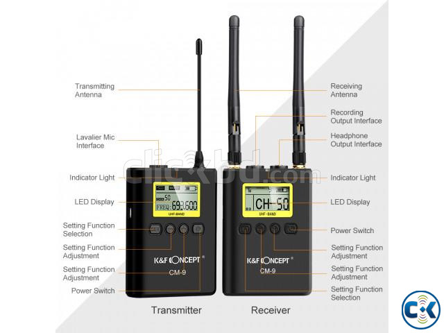 K F Concept KF10.011 CM9 UHF Wireless Lavalier Microphone | ClickBD large image 4