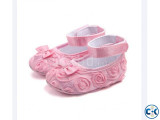 Pink Rose Newborn Baby Shoes