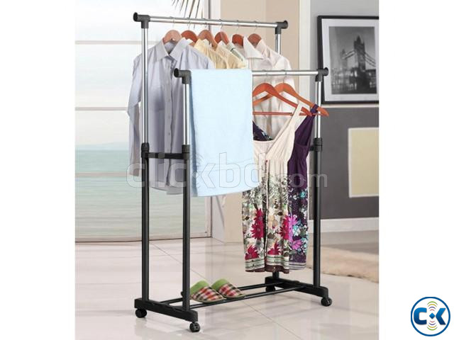 Adjustable Clothes Stand Double Pole Clothes Rack - 6806 | ClickBD large image 1