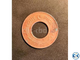 1949 round shaped with a round hole one pice coin pakistan