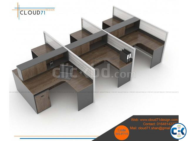 4 Person Straight Workstations | ClickBD large image 1