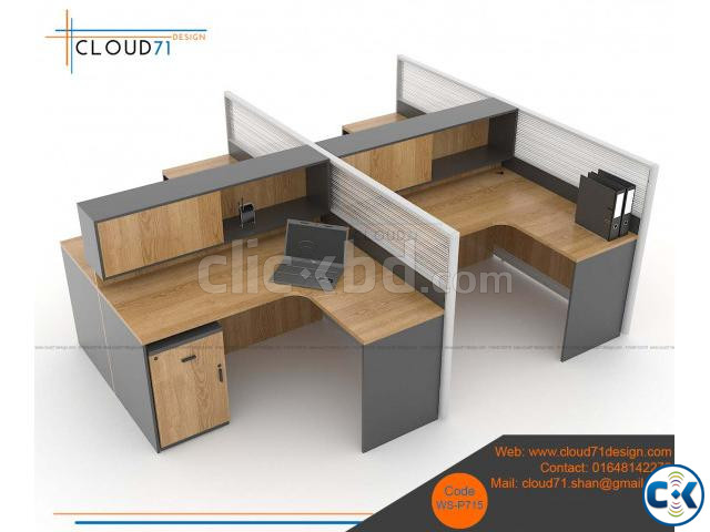4 Person Straight Workstations | ClickBD large image 3