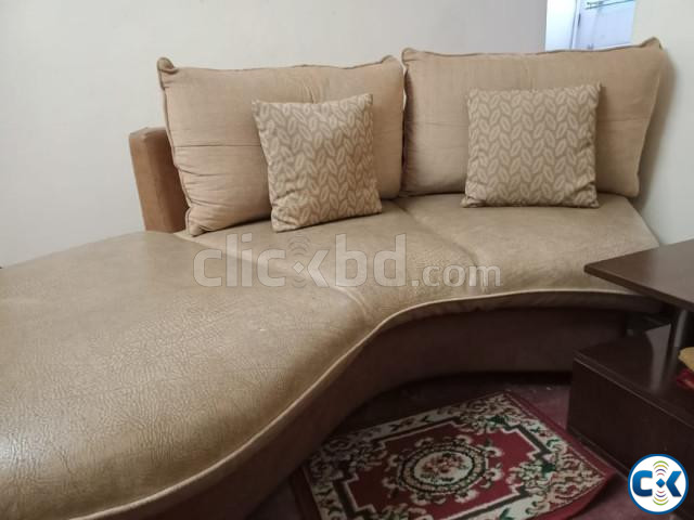 Hatil Corner Sofa and Tea Table | ClickBD large image 4
