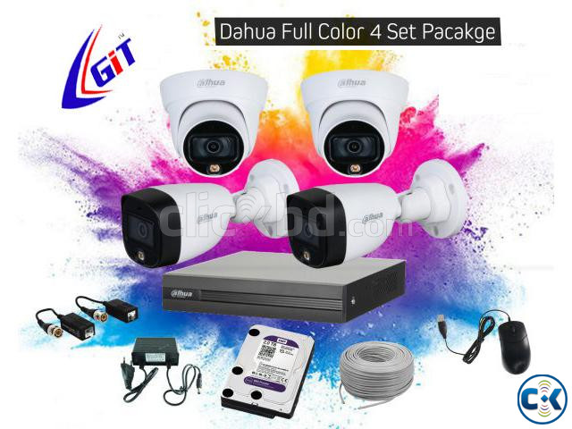 4 pcs full color with audio CCTV camera package | ClickBD large image 0