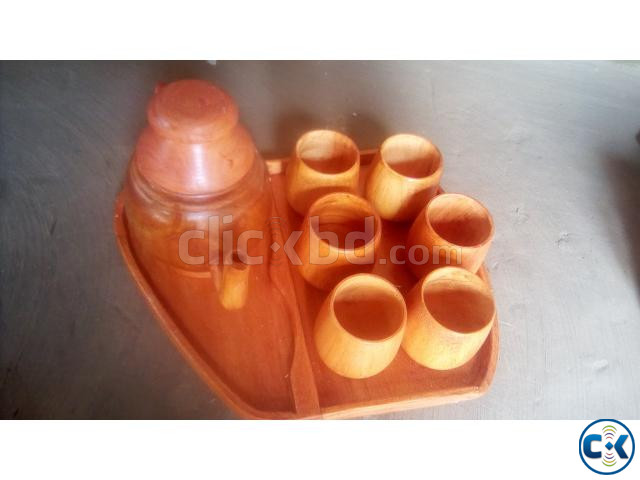 Wooden tea cup set | ClickBD large image 2