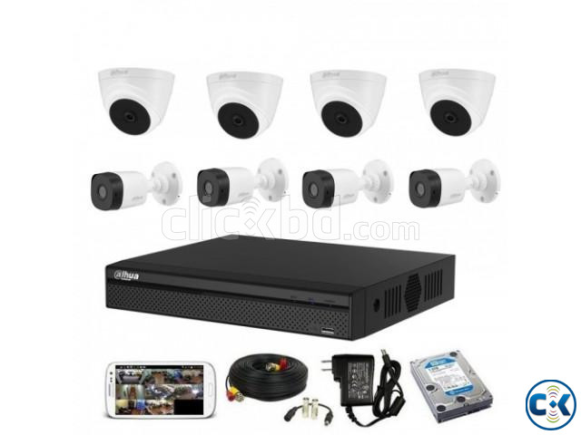 8 pcs full color with audio CCTV camera package | ClickBD large image 1