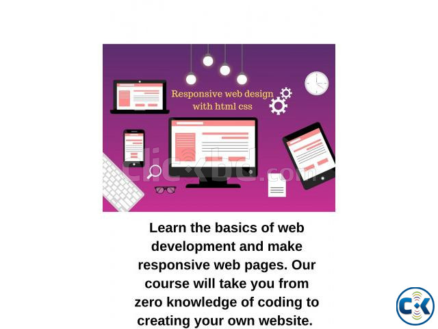 responsive design course with html and css | ClickBD large image 0