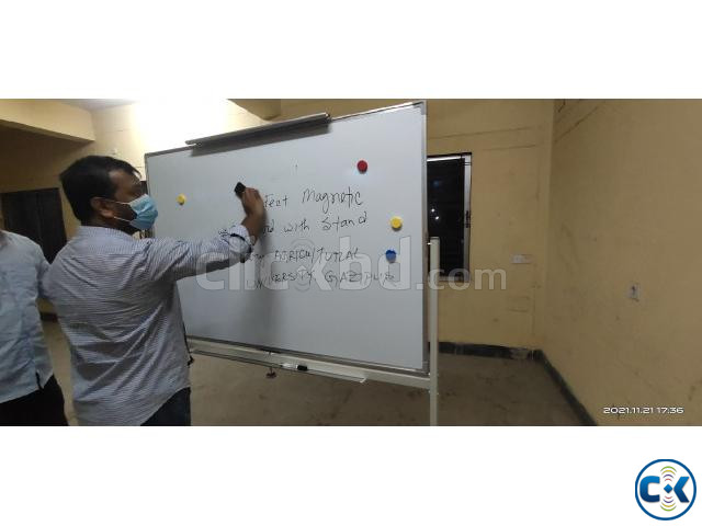 4x6 Feet Reversible Whiteboard Both Side Magnetic With Stand | ClickBD large image 1